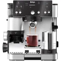 Ninja ES501EU, Espressokone, 2 L, Kahvipavut, Sisäänrakennettu jauhin, 1650 W, Musta, Ruostumaton teräs