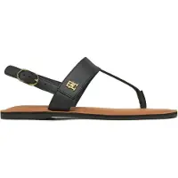 Tommy Hilfiger Leather Thong Sandal - Black - 36