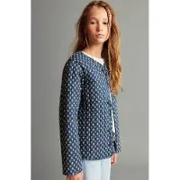 Mango Printed Cotton Jacket - Navy - 13-14