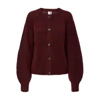 Y.A.S Yasjohi Ls Wool Blend Cardigan S. Noos - Burgundy - M