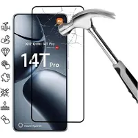 Mtp Products Xiaomi 14T/14T Pro Koko Peittävä Panssarilasi - 9H - Musta Reuna