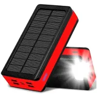 Mtp Products Psooo PS-400 Aurinko Varavirtalähde - 4xUSB-A, 30000mAh - Punainen