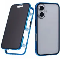 Mtp Products iPhone 16 Magneettikotelo Panssarilasi - Yksityisyyssuoja - Sininen