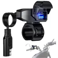 Mtp Products Moottoripyörän ohjaustangon USB-laturi 18W - musta