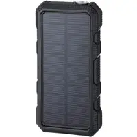 Mtp Products Vedenkestävä Varavirtalähde Aurinkokennolla/Langaton Laturi - 20000mAh - Musta