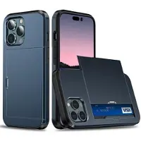 Mtp Products iPhone 15 Pro Hybridikotelo Liukuvalla Korttipaikalla - Tummansininen