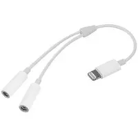 Mtp Products 2-in-1 Lightning - 3,5 mm Kuulokeliitäntäsovitin MH027 - Valkoinen