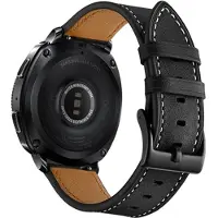 Mtp Products Samsung Galaxy Watch4/Watch4 Classic/Watch5/Watch6/Watch FE/Watch7 Nahkaranneke - 20mm - Musta