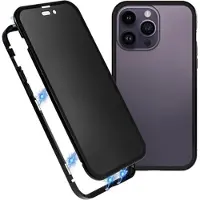Mtp Products iPhone 16 Pro Max Magneettikotelo Panssarilasi - Yksityisyyssuoja - Musta