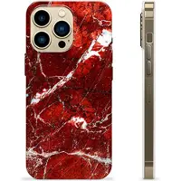 Mtp Products iPhone 13 Pro Max TPU Suojakuori - Punainen Marmori