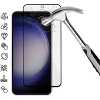 Mtp Products Samsung Galaxy S23 FE Koko Peittävä Panssarilasi - 9H - Musta Reuna