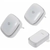 Mtp Products Langaton ovikello, jossa on 2 vastaanotinta ja valo B209 - EU-pistoke - hopea