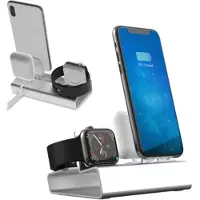 Mtp Products 3-in-1 Alumiininen Latausasema - iPhone, Apple Watch, AirPods - Hopea