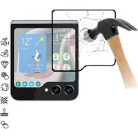 Mtp Products Samsung Galaxy Z Flip6/Z Flip7 FE Koko Peittävä Panssarilasi - 9H - Musta Reuna