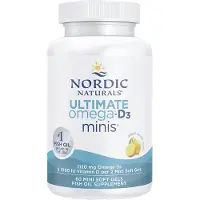 Nordic Naturals Ultimate Omega 2X Mini D-vitamiinilla, 1120 mg Sitruuna - 60 minikapselia