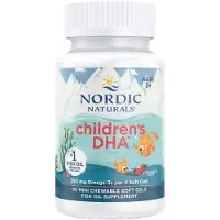 Nordic Naturals Lasten DHA, 250 mg Omega-3 Mansikan maku - 90 pientä pehmeää kapselia