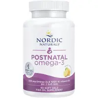 Nordic Naturals Synnytyksen jälkeinen Omega-3, 1120mg Sitruuna - 60 pehmeää kapselia