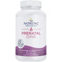 Nordic Naturals Raskaudenaikainen DHA, 830 mg Omega-3 + 400 IU D3 Mauton - 180 pehmeää kapselia