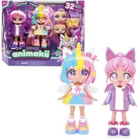 Animakii Doll Set Unicorn/Bat - Pink - ONE SIZE