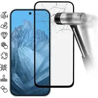 Mtp Products Google Pixel 9/9 Pro Koko Peittävä Panssarilasi - 9H - Musta Reuna