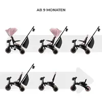 Kinderkraft Jazz 4-in-1 Kolmipyörä, Vaaleanpunainen