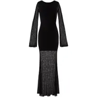 Malina Haisley Sheer Knitted Maxi Dress - Black - M