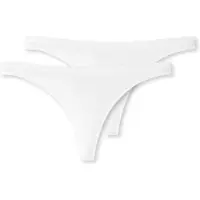 Schiesser Black Thong 2-Pack - 95/5 - White - XS