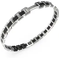 GUESS Montecarlo kaksivärinen hopeanvärinen-musta rannekoru JUMB04030JWSTBKT/U