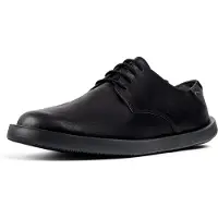 Camper for man. K100669-018 Wagon black leather blucher shoes (40), Flat, Laces, Casual, Sustainable