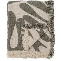 Bloomingville Alk puuvillahuopa 130 x 160 cm Beige-vihreä