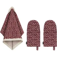Marimekko Pikkuinen Unikko tekstiilisetti, viininpunainen