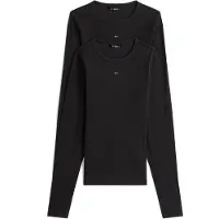 Tommy Hilfiger Tjw 2Pack Slim Essential Rib Ls - Black - XL