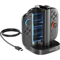 Syntech 4-in-1 Joy-Con -latausasema LED-valolla Nintendo Switch 2:lle