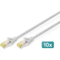 Digitus CAT 6A S-FTP PATCH CORD, CU, LSZH AWG 26/7, LENGTH 3 M, 10 PIECES, COLOR GREY (DK-1644-A-030-10)