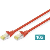 Digitus CAT 6A S-FTP PATCH CORD, CU, LSZH AWG 26/7, LENGTH 2 M, 10 PIECES, COLOR RED (DK-1644-A-020-R-10)