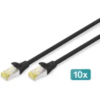Digitus CAT 6A S-FTP PATCH CORD, CU, LSZH AWG 26/7, LENGTH 1 M, 10 PIECES, COLOR BLACK (DK-1644-A-010-BL-10)