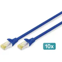 Digitus CAT 6A S-FTP PATCH CORD, CU, LSZH AWG 26/7, LENGTH 2 M, 10 PIECES, COLOR BLUE (DK-1644-A-020-B-10)