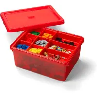 LEGO Punainen'säilytyslaatikko ja lokerikko 5009343