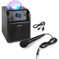 VONYX Stereojärjestelmä SBS50B BT Karaoke-kaiutin LED-pallo, musta, SBS50B