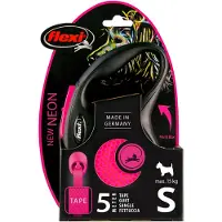 Flexi - Kelatalutin New Neon Tape Vaaleanpunainen, S, 5m, max 15kg - Koirat - Kaulapannat