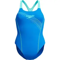 Speedo Womens Medley Logo 1 Piece - Blue - 38