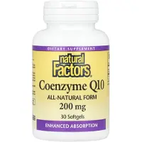 Natural Factors Koentsyymi Q10 200 mg, 30 pehmeää kapselia