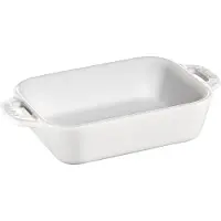 Staub suorakulmainen uunivuoka, 14x11 cm valkoinen