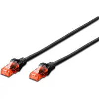 Digitus CAT 6 U-UTP PATCH CORD, CU, LSZH AWG 26/7, LENGTH 0.25 M, COLOR BLACK (DK-1617-0025/BL)