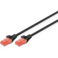 Digitus DK-1612-050/BL, 5 m, Cat6, U/UTP (UTP), RJ-45, RJ-45, Musta