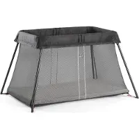 BabyBjörn Travel Cot Light, Black + Fitted Sheet - Black - ONE SIZE
