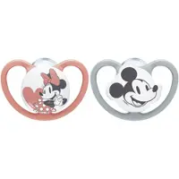 Nuk Disney Mickey Mouse, Perinteinen vauvantutti, Hampaita hoitava, Silikoni, Tyttö, 2 kpl (10736749)