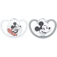 Nuk Space Mikki Hiiri Tutti 2-pack Silikoni Koko 2, Grey/White
