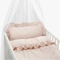 Borganas Pussilakanasetti Pinnasänky Volang 100 x 130 Kaksiosainen, Vaaleanpunainen