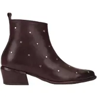 Wonders for woman. D-2002 Fei 02 Brown Leather Ankle Boots (40), 3 to 5 cm, Zip, Casual